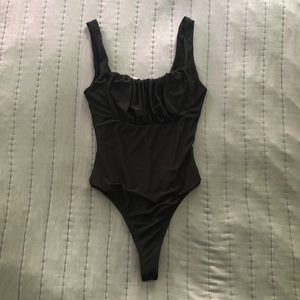 Black Leith Thong Bodysuit